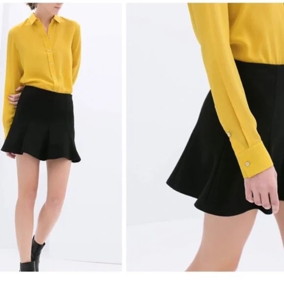 ZARA WOMEN'S BURGUNDY SHORT MINI SKATER HIGH WAIST SCUBA KNIT SKIRT SMALL 🌸