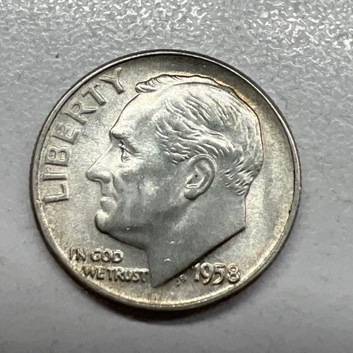 1958 Roosevelt Dime 90% Uncirculated Silver 10c US Coin