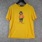 Polo Ralph Lauren Shirt Mens Large Yellow Polo Bear Round Neck 16066