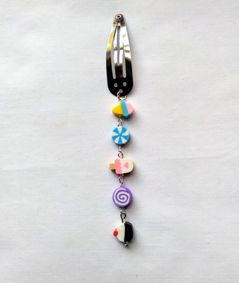 Candy Ice Cream Treat Hair Clip Barrette Bead Linear Dangle Handmade Accessory