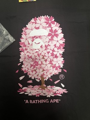BAPE 半袖Tシャツ 桜 さくら ピンク SAKURA TEE XSサイズ A Bathing Ape Men Sakura A Bathing Ape Tee white