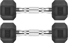 Hex Dumbbells Rubber Coated Cast Iron Hex Black Dumbbell Free Weights for Exerci