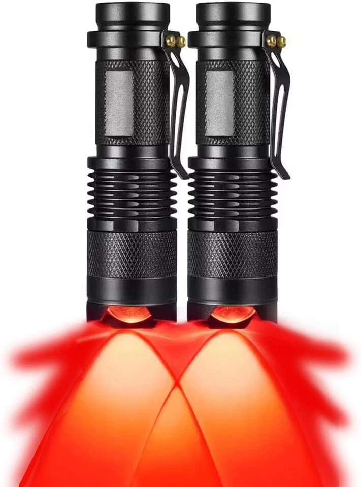 Paquete De 10 Linternas LED De Luz Azul, Linternas Impermeables Con Zoom, Enfoqu - Imagen 2 de 4