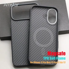 Genuine Aramid Fiber Case for iPhone 17 Pro Max Air Magsafe Soft TPU Armor Cover