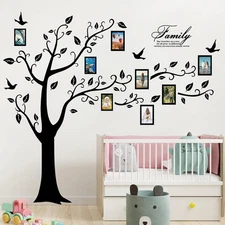 Photo Tree Wall Sticker 3D Peel and Stick Vinyl Photo Frame Tree Wall Decals 