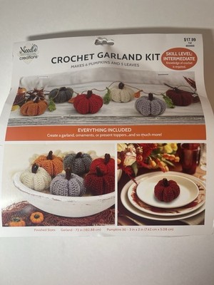 Needle Creations Pumpkins and Leaves Crochet Garland Kit