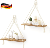Holz Wandregal Set 2Er FüR Boho Dekor, Organizer, Pflanzen, Schlafzimmer