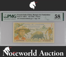 French Indo-China Banque de l Indochine 1 Piastre ND (1949) P 74 AU PMG 58