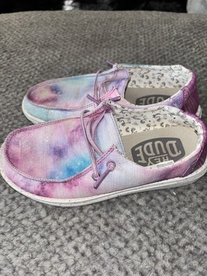 Hey Dude Girls Wendy Youth Unicorn Dreamer Slip On Shoes Size Y3 L4 Tie Dye $20