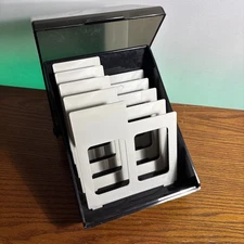 Vintage Flip N File 5.25 Computer Floppy Disk Smoke Plastic Storage Organizer