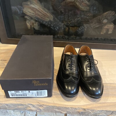 NEW Allen Edmonds Chester Black Wingtip Oxfords 11.5 E Allen Edmonds Chester Mens 11.5 Black Leather Wingtip Shoes  main image 2