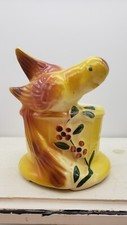 Sweet Vintage Mid Century Parakeet Parrot Bird Planter Made In USA McCoy?