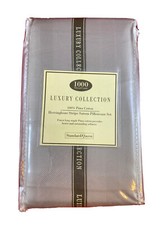 Luxury Collection Herringbone Stripe Sateen Pillowcase Set 1000 TC Std/Queen.