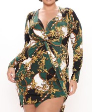Fashion nova dress 1x Mini Dress, Green Combo