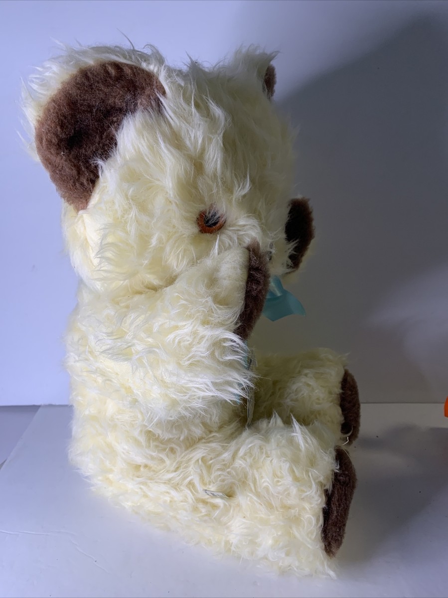 Vintage 1960s Mary Meyer Cream 20 inch Teddy Bear Plush Orange Eye