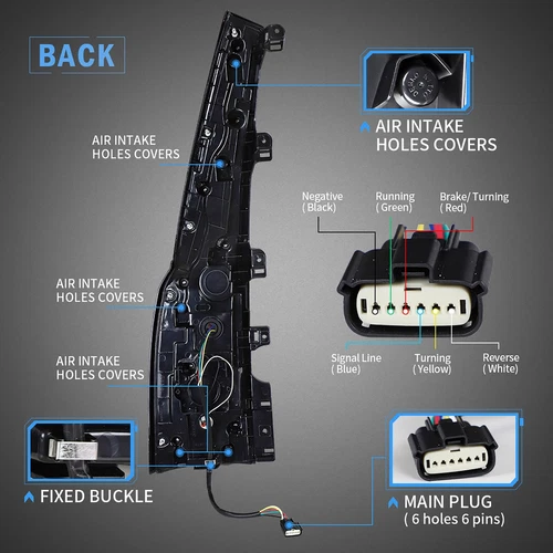 LED Tail Lights Smoked Rear Lamp For 2015-2020 GMC Yukon Cadillac Escalade Style - Picture 6 of 7