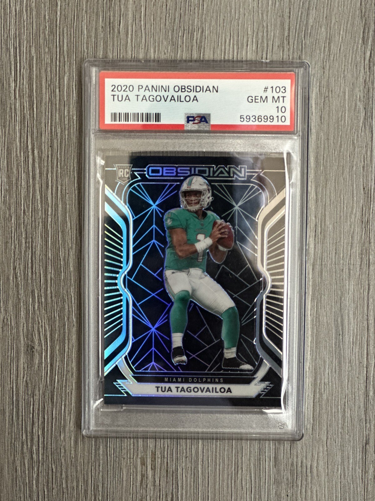 ￼ 2020 PANINI OBSIDIAN #103 TUA TAGOVAILOA ROOKIE CARD