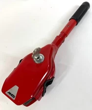 ANES Vintage Red Metal Clamp On Steering Wheel Convertible Anti-theft Wheel Lock