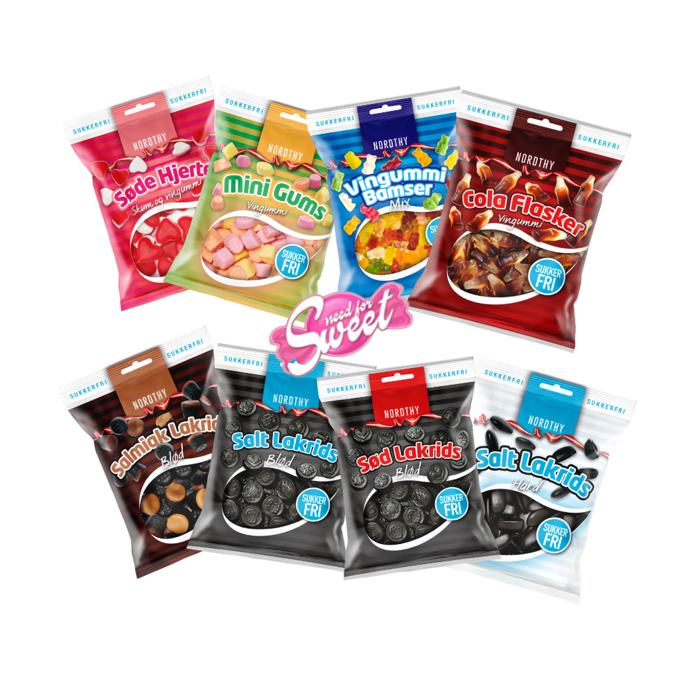 Nordthy Zuckerfreies Naschpaket 570g - Weingummi u. Lakritzmix für Diabetiker