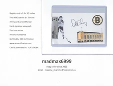 Dick Cherry Boston Bruins AUTOGRAPH AUTO SIGNED INDEX HOCKEY CARD 100% COA