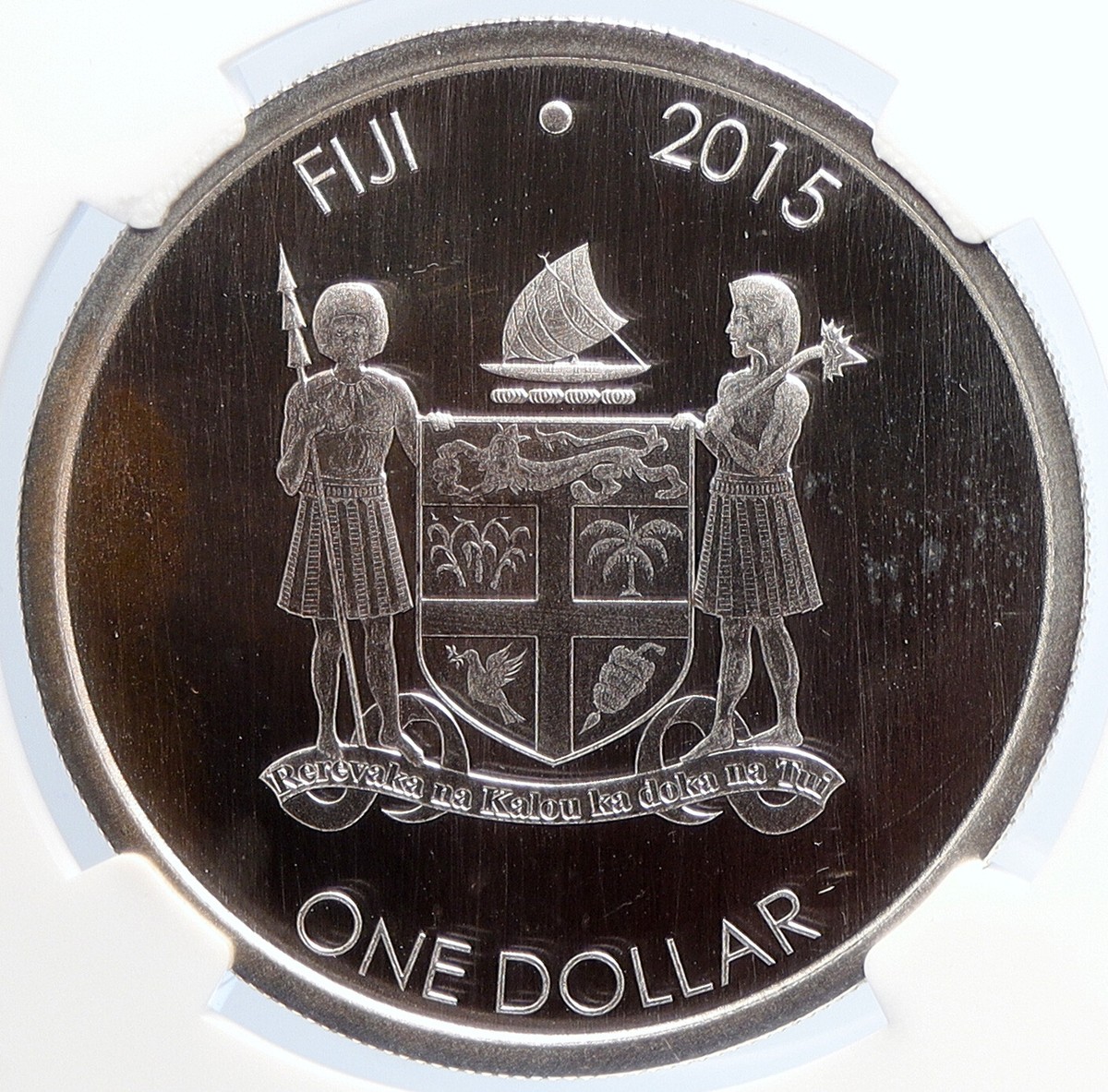 2015 FIJI UK Queen Elizabeth II IGUANA LIZARD Silver Dollar Coin