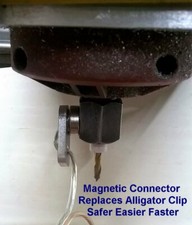 Magnetic Connector For Cnc Router Touch Plate Edge Finder Corner Zero Alligator