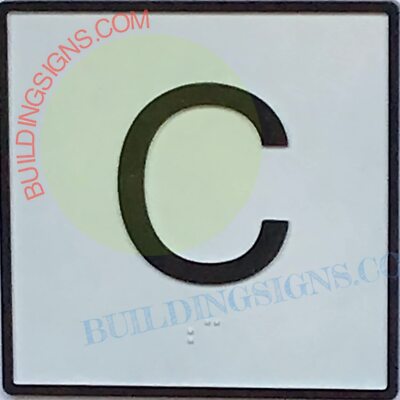 Elevator Floor Number C Sign- Elevator JAMB Plate Floor Cellar-REF24-1027
