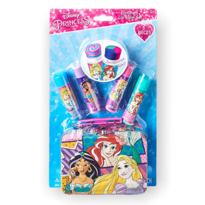 Disney Princess 5-Piece Kids Lip Balm Tin Gift Set NEW SEALED PACKAGE