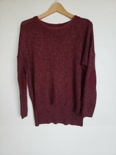 RD STYLE WOMEN'S HIGH LOW MARBLED SWEATER MAROON MEDIUM M