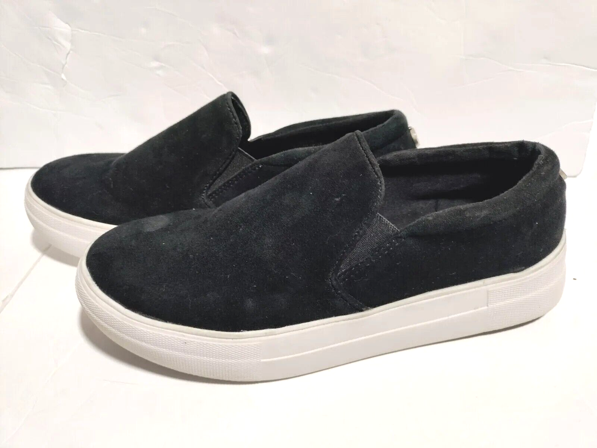 Steve Madden Gills Women's M Black Suede Slip On Loafers