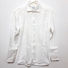 Calvin Klein Dress Shirt Mens White Long Sleeve Button Up Slim Fit Size 38 86