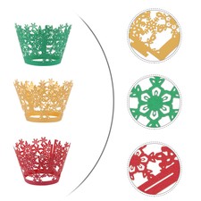 36 Pcs Tazze Di Cupcake Natale Bordo Della Torta Decorazioni Per Muffin