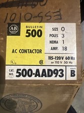  NEW IN BOX Allen-Bradley 500-AAD93 Size-0 Contactor 600Vac 18-Amp 120Vac COIL