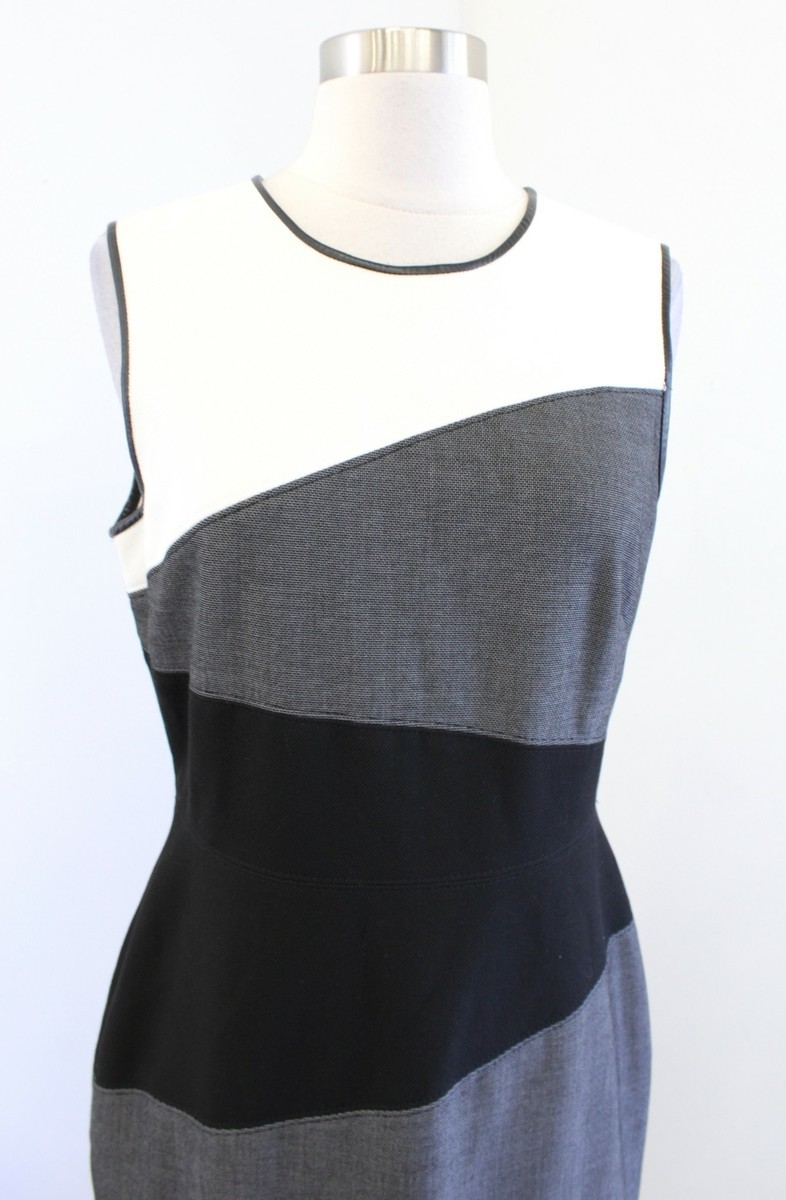 White House Black Market Color Block Sheath Dress Size 6 Faux Leather Trim Gray | eBay White House Black Market Color Block Sheath Dress Size 6 Faux Leather Trim Gray | eBay
