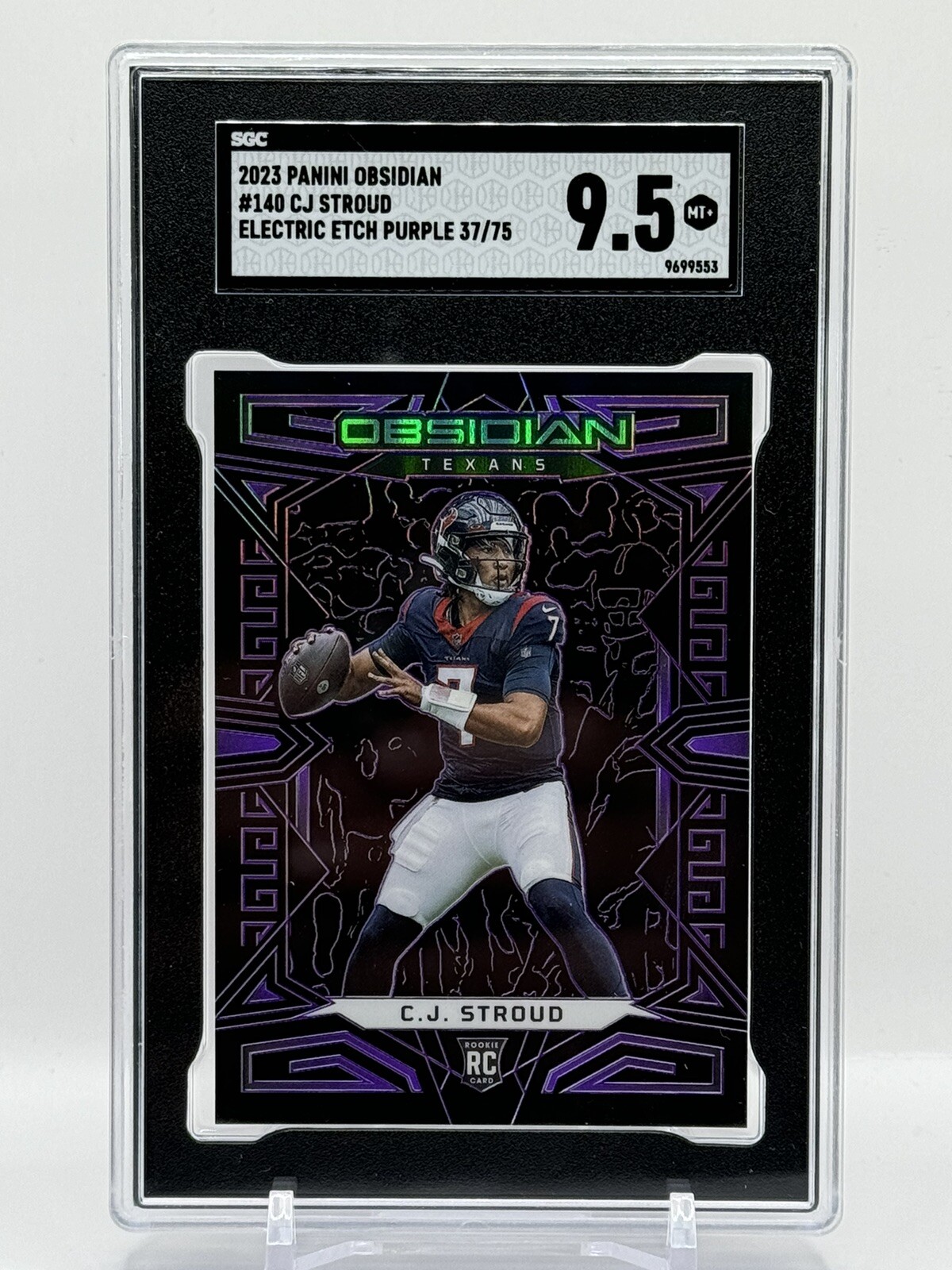 2023 Panini Obsidian CJ Stroud Electric Etch Purple /75 SGC 9.5
