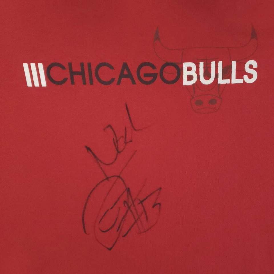 Мужская толстовка с капюшоном с автографом Adidas Chicago Bulls Joakim Noah 13 размер XL красный хлопок - Изображение 4 из 4