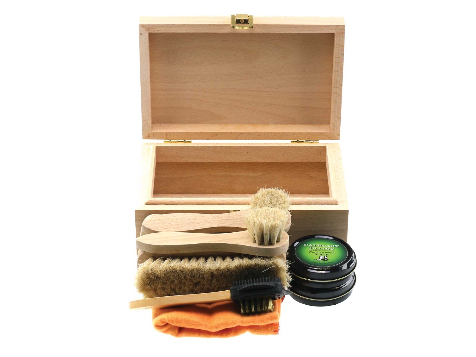 Personalised Beech Shoe Valet Box Shoe Care Kit Cathcart Elliot