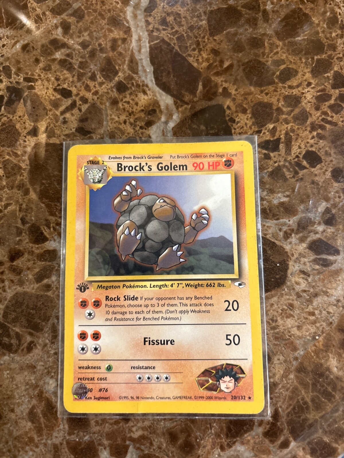 1st Edition Brock’s Golem Rare 20/132 - Gym Heroes - Near Mint