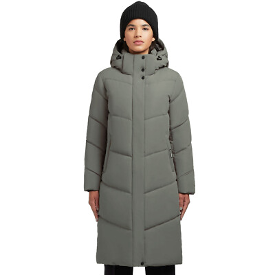 khujo Torino4 Damen-Wintermantel Steppmantel langer Winter-Parka Jacke Grau