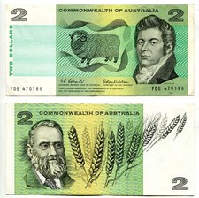 2 Dollars Australien / Commonwealth of Australia ND(1966)  Erhaltung II-, P. 38a