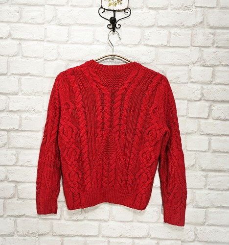 Suéter Jersey Polo Ralph Lauren Aran Tejido Mezcla Algodón/Lana Rojo Talla M (8-10Y) - Imagen 4 de 6