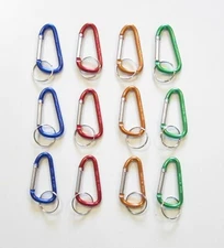 12 NEW CARABINER SPRING CLIP 2.25" KEYCHAIN BACKPACK KEY RING CHAINS BELT HOOK 