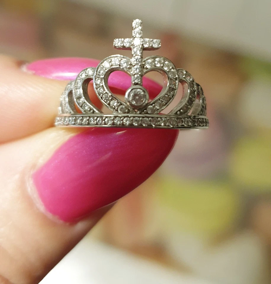 Splendida Coppia di Anelli Originali Amen In Argento 925 e pave' di zirconi - Immagine 4 di 4