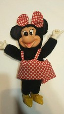 Vintage 8" Minnie Mouse Plush Rubber Face Hands Feet Walt Disney Stuffed Doll