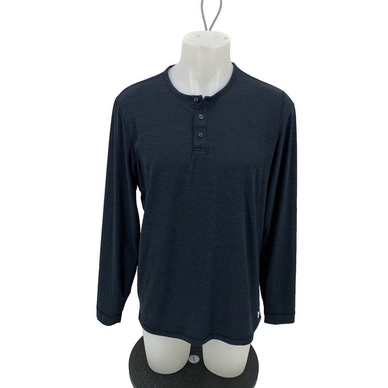 vuori ease henley long sleeve athletic performance shirt