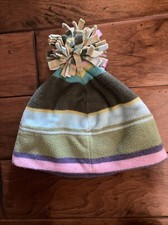 Unisex Youth Old Navy Multi-Color Fleece Beanie Winter Hat with Pom Pom