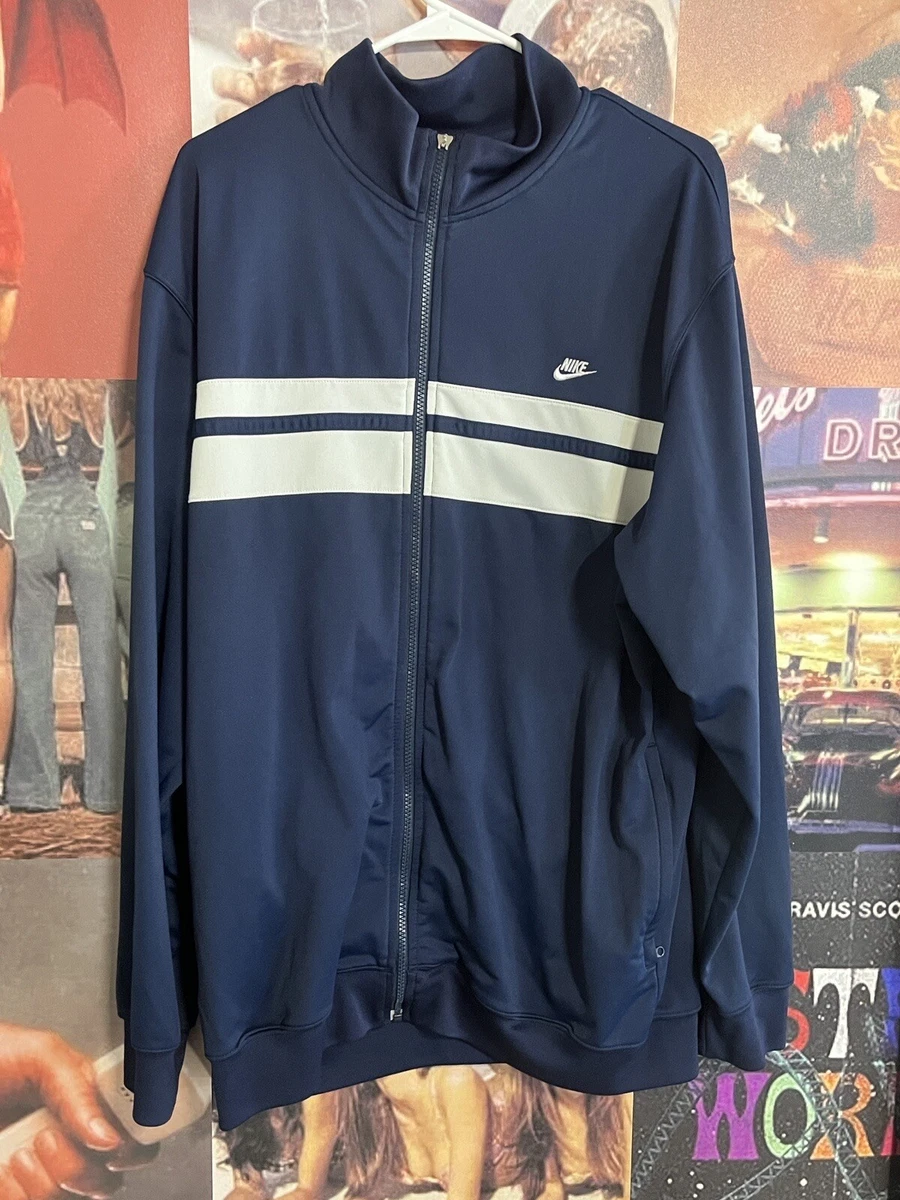 Vintage y2k 2000s Nike striped zip up track jacket with pockets size xl