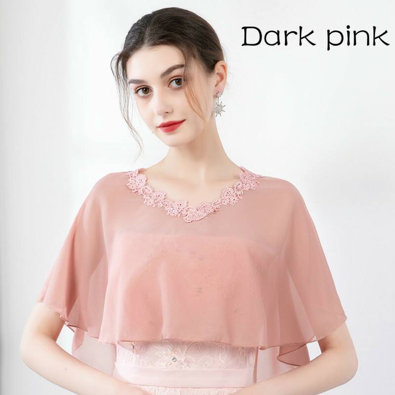 Damen Chiffon Poncho Schal - Elegant Für Abendkleid & Hochzeit