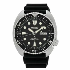 New Seiko Prospex Automatic Divers Watch Black Silicon Strap SRPE93