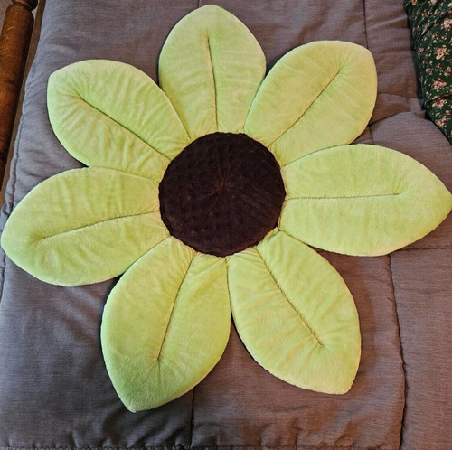 Original Blooming Bath Baby Bathing Mat Pad Flower, Green Sunflower